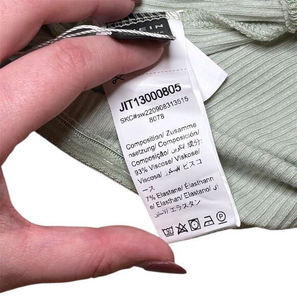 SHEIN MOD Twist Front Ribbed Knit Tube Top Mint Green Size Small NWT New - Picture 5 of 5